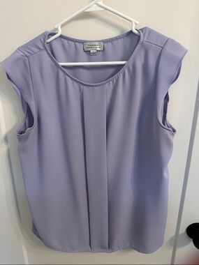 Tahari Light Lavender Cap Sleeve Blouse